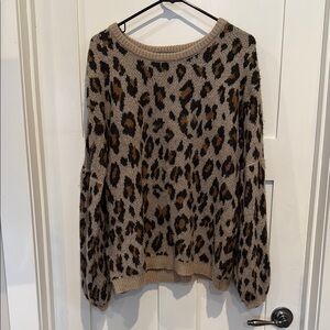 Amuse society leopard print sweater